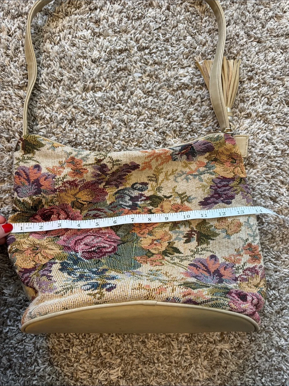 Toni Floral Tapestry Shoulder Bag Cottagecore Tassel Purse